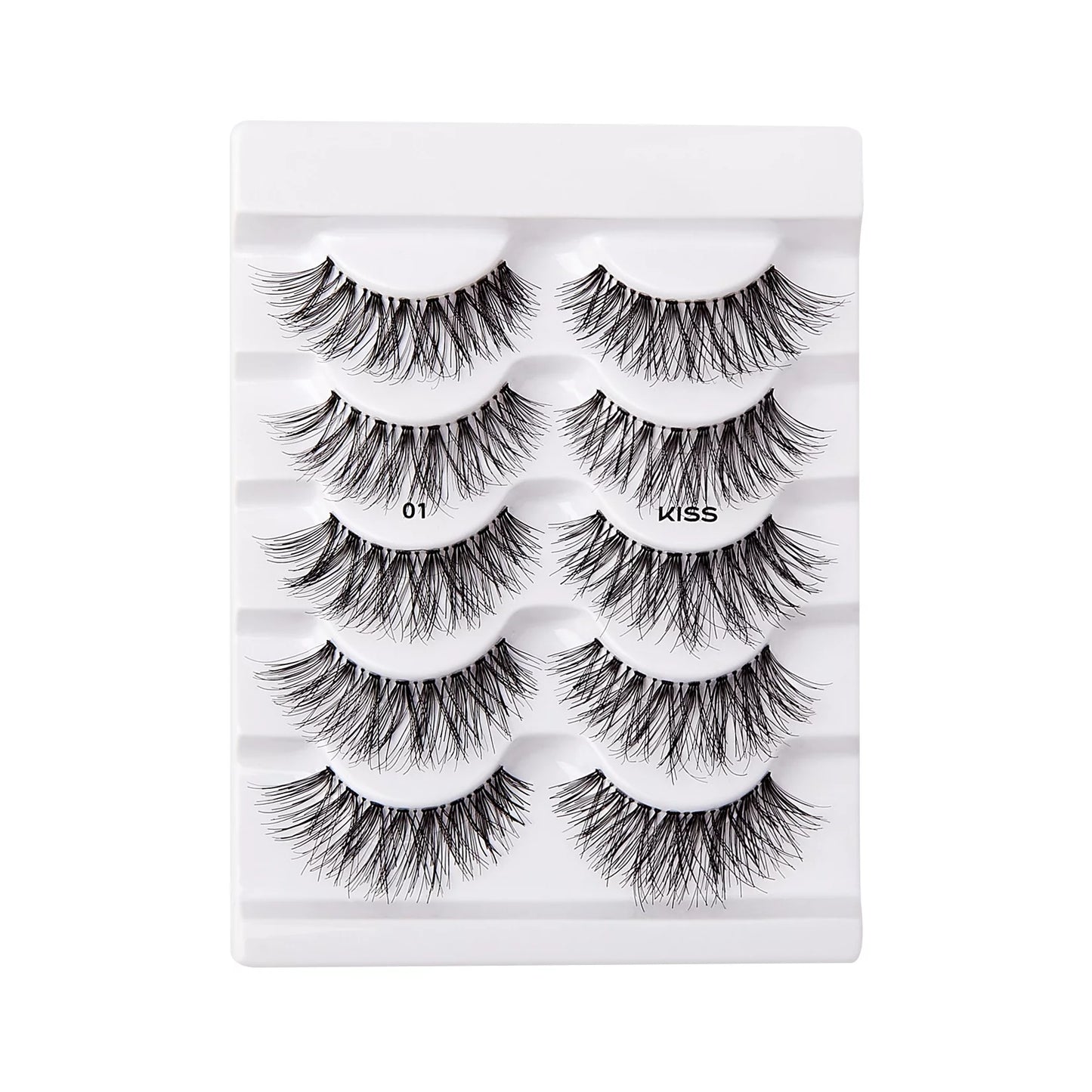 So Wispy False Eyelashes - Style #01, 14mm, Black, Pack of 5 Pairs